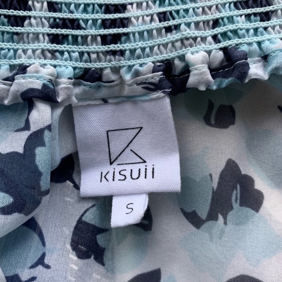 Kisuii Blue Printed Silk Sarong Beach Skirt - Picture 7 of 7